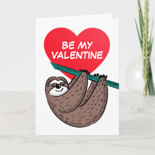 Happy Valentine's Day   Cute Sloth Card