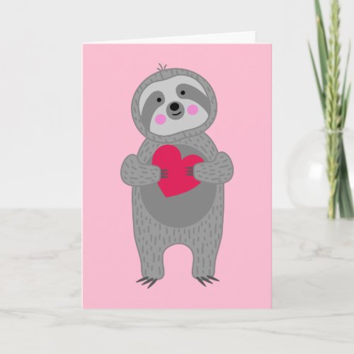 HAPPY VALENTINES DAY  Cute Sloth Card