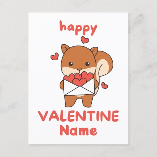 Happy Valentines Day cute Squirrel Postcard