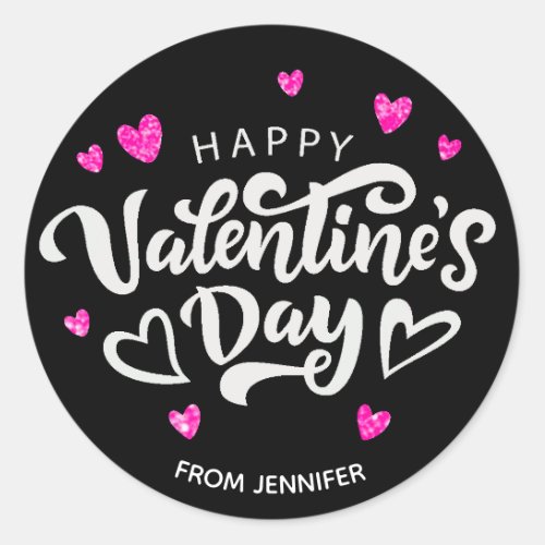 Happy Valentines Day Cute Treat Cookie Gift Classic Round Sticker