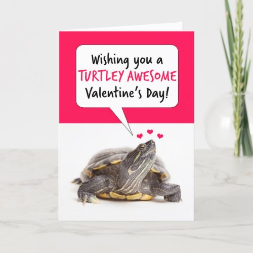 Happy Valentines Day Cute Turtle Humor Holiday Card
