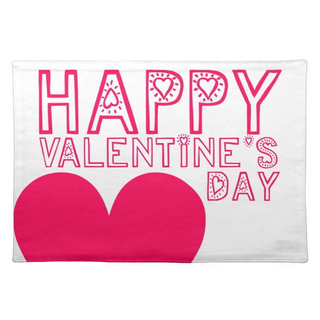 Happy Valentine's day Cute typo placemat (Front)