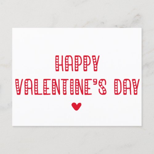 Happy Valentines Day Cute Typography Postcard