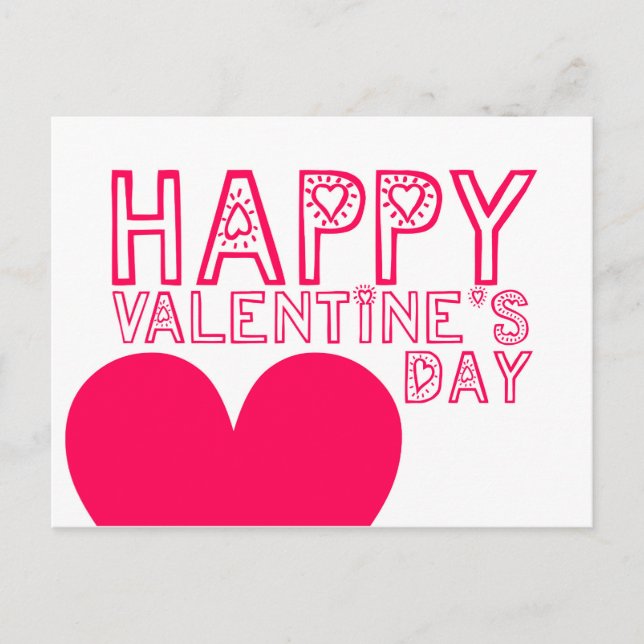 Happy Valentine's day Cute typography Postcard (Front)