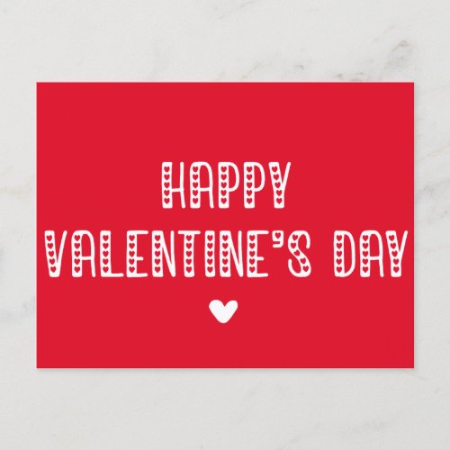 Happy Valentines Day Cute Typography Postcard