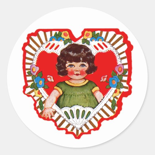 Happy Valentines Day Cutie Classic Round Sticker