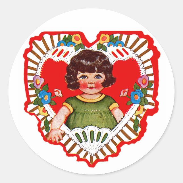 Happy Valentine's Day Cutie! Classic Round Sticker (Front)