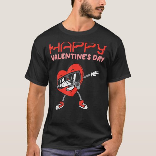 Happy Valentines Day Dab Heart Gamer Valentine Boy T_Shirt
