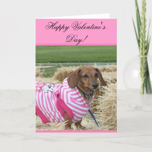 Happy Valentines Day Dachshund greeting card