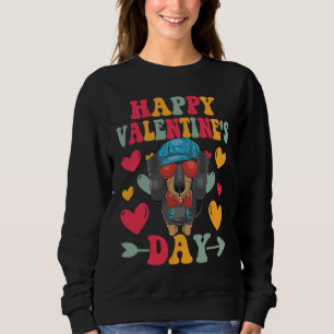 Happy Valentines Day Dachshund Heart Love Groovy Sweatshirt