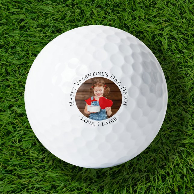 Happy Valentine's Day Daddy Custom Photo Golf Ball (Creator Uploaded)