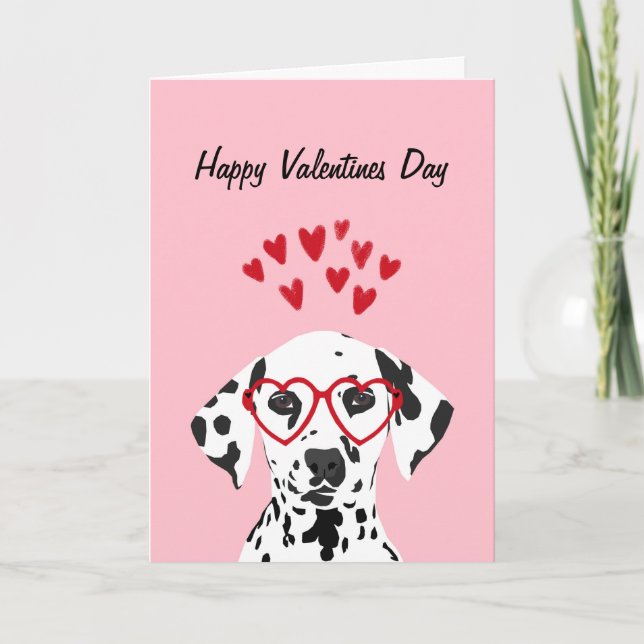 Happy Valentines Day - Dalmatian dog card (Front)