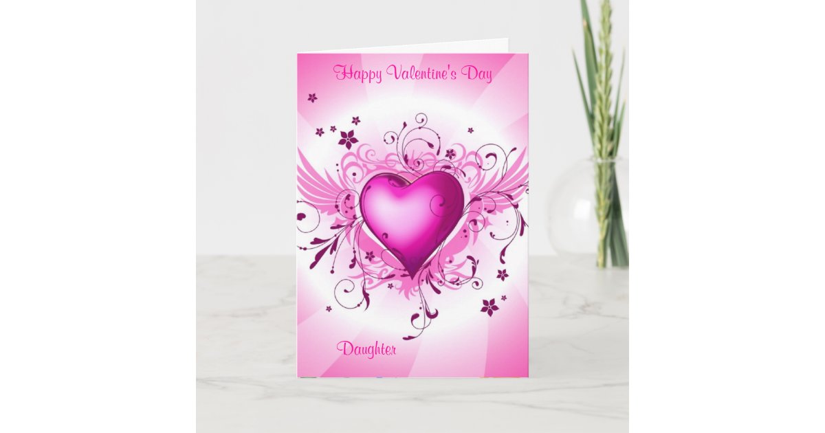 Happy Valentine's Day Daughter Holiday Card | Zazzle.com