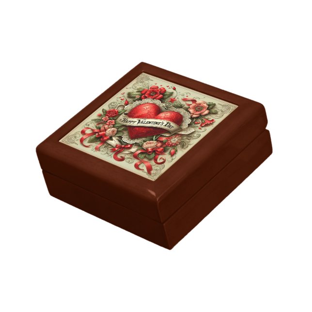 Happy Valentine's Day decorative illustration Gift Box (Side)