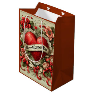 Happy Valentine's Day decorative illustration Medium Gift Bag