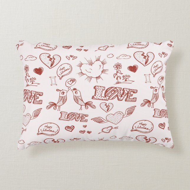 Happy Valentine's Day Decorative Pillow (Front)