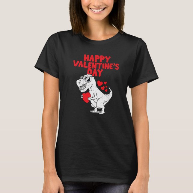 Happy Valentines Day Dinosaur Trex Toddler Boys Ki T-Shirt (Front)