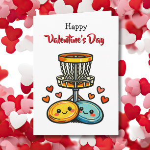 Happy Valentine's Day Disc Golf Themed Card