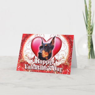 Happy Valentines Day Doberman Holiday Card