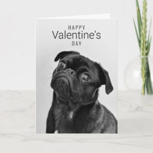 Happy Valentine's Day   Dog Face   Add Your Name Letterpress Thank You Card