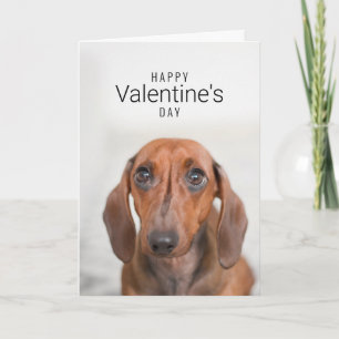 Happy Valentine's Day Dog Face Add Your Name Letterpress Thank You Card