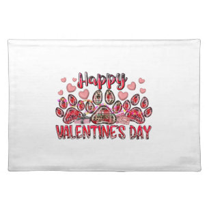 Happy Valentines Day Dog Pet Cloth Placemat