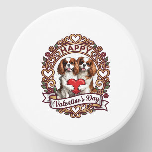 Happy Valentines Day Dog Red Heart Floral Frame_1 Mini Candle Favors