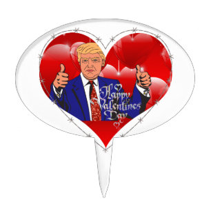 happy valentines day donald trump cake topper