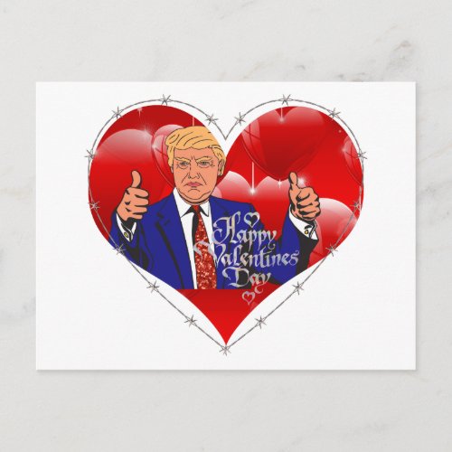 happy valentines day donald trump holiday postcard
