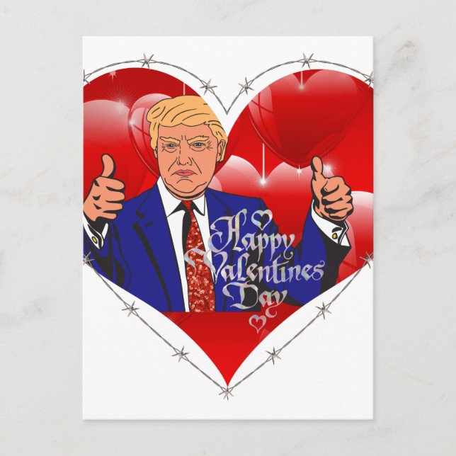 happy valentines day donald trump holiday postcard (Front)