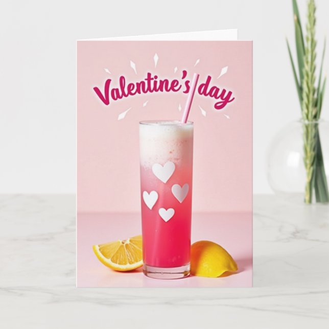 Happy Valentines Day Drink Card (Front)