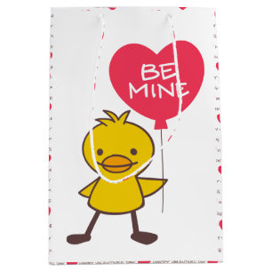 Happy Valentine's Day Duckling BE MINE Medium Gift Bag