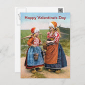 HAPPY VALENTINE'S DAY Dutch Sisters POST CARD !!! (Front/Back)