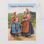 Happy Valentine&#39;s Day Dutch Sisters Post Card !!! at Zazzle