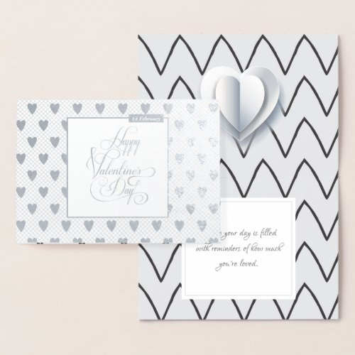 Happy Valentines Day Elegant Luxury Modern Foil Card