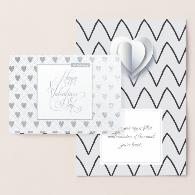 Happy Valentine's Day Elegant Luxury Modern Foil Card (Display)