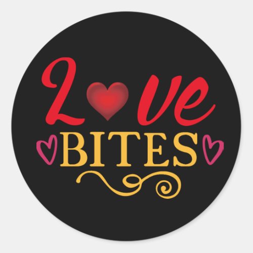 Happy Valentines Day Elegant Script Hearts Text Classic Round Sticker