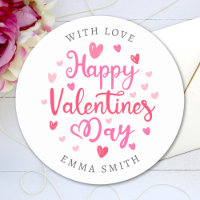 Happy Valentine's Day Elegant Script Hearts Text
