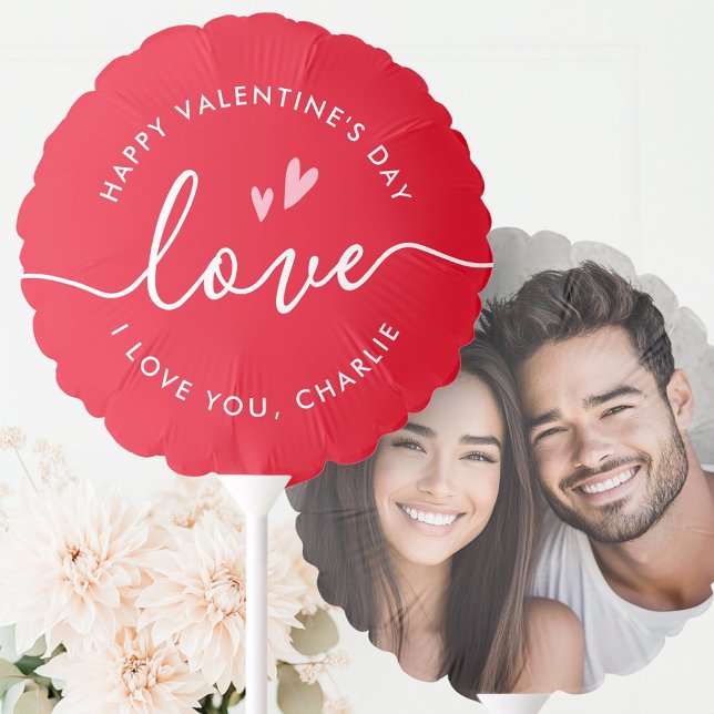 Happy Valentine's Day elegant script name photo Balloon (Happy Valentine's Day elegant script name photo Balloon)