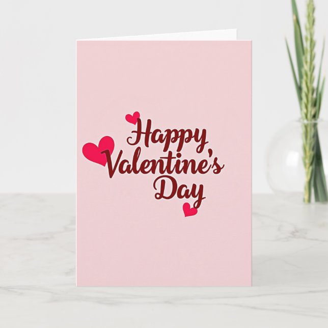 Happy Valentines Day Embossed Heart Card (Front)