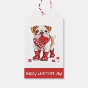 Happy Valentines Day English Bulldog Gift Tags