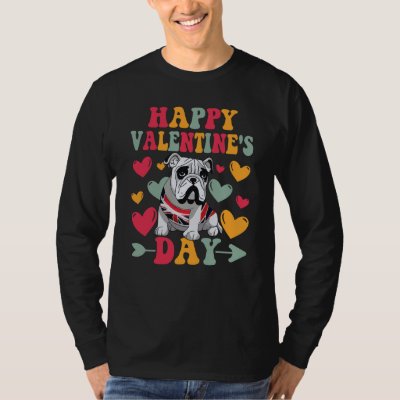 Happy Valentines Day English Bulldog Heart Love Gr T-Shirt