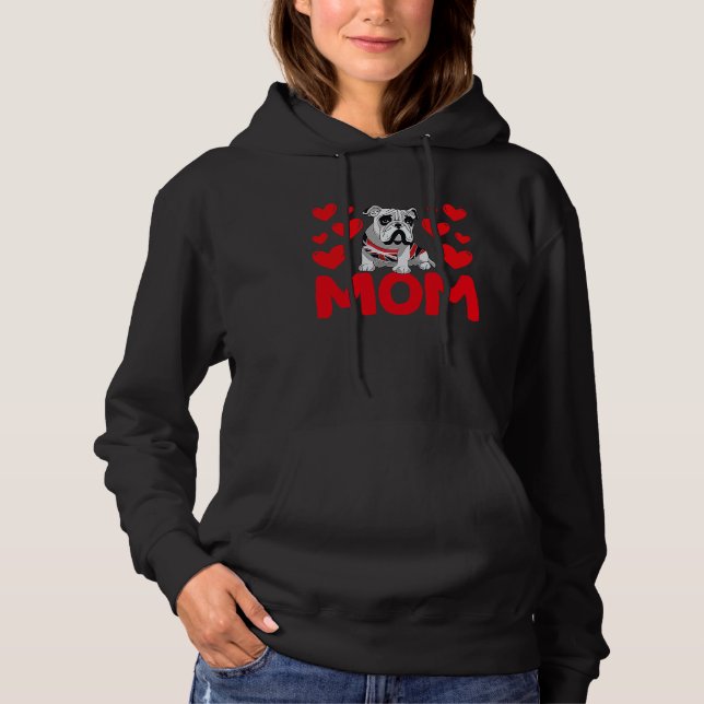 Happy Valentine's Day English Bulldog Mom Mothers  Hoodie (Front)
