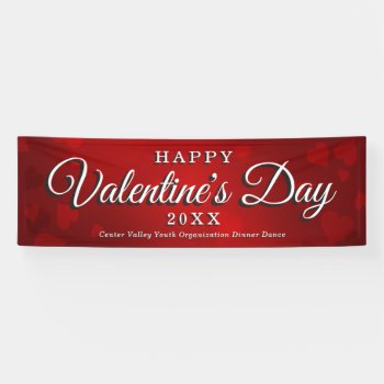 Happy Valentine's Day Event Red Hearts Banner by decor_de_vous at Zazzle