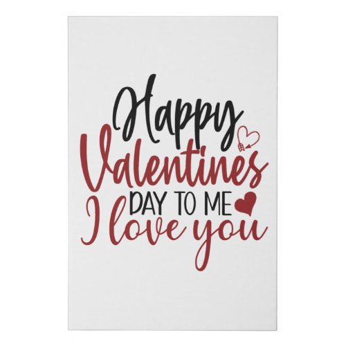 Happy Valentines Day Faux Canvas Print