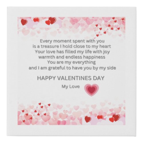 Happy Valentines Day Faux Canvas Print