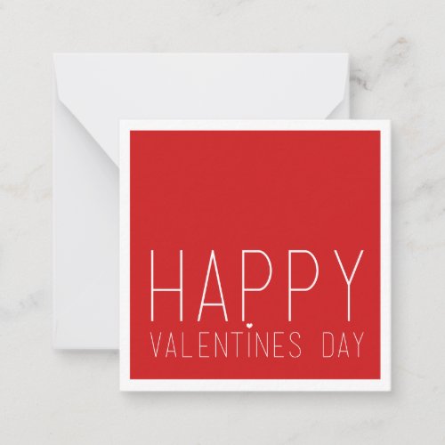 Happy Valentines Day Flat Note Card