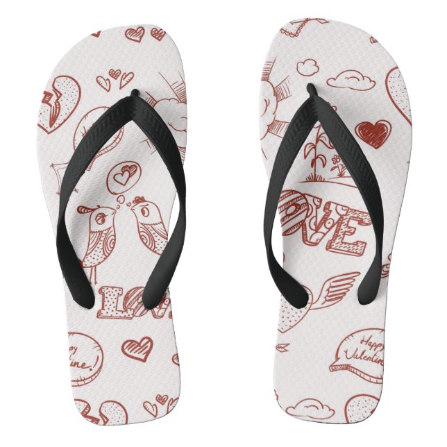 Happy Valentine's Day Flip Flops (Footbed)