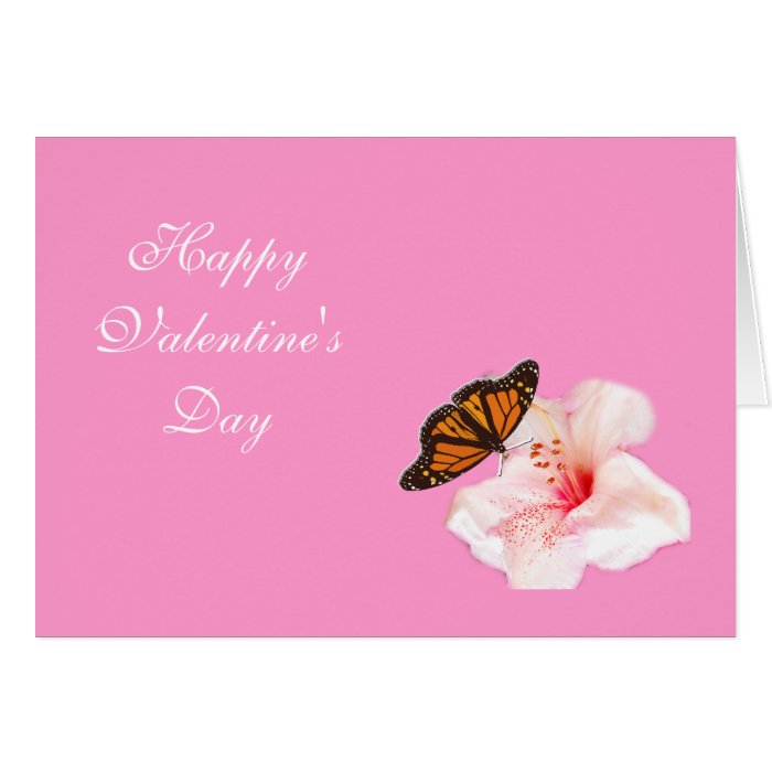 Happy Valentine's Day. flower and butterfly Card