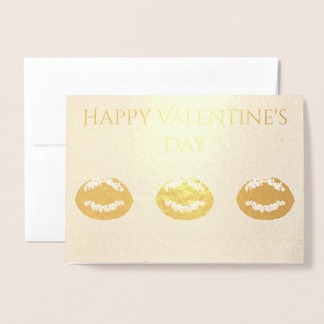 Happy Valentine's Day Foil Card (Front With Envelope)